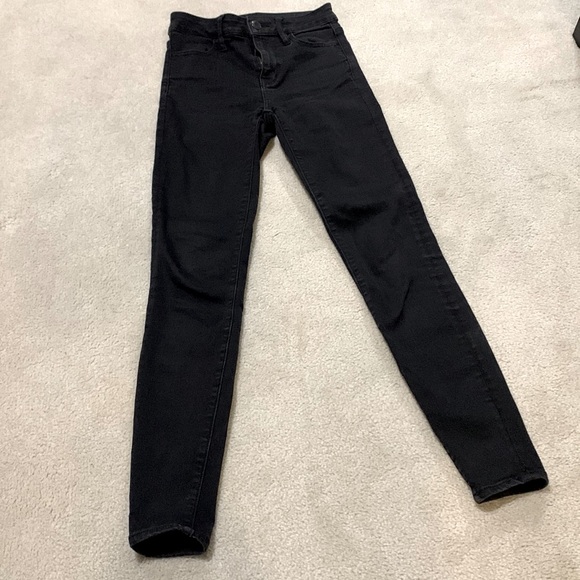 High rise black jeans - American Eagle size 0 - Picture 1 of 3